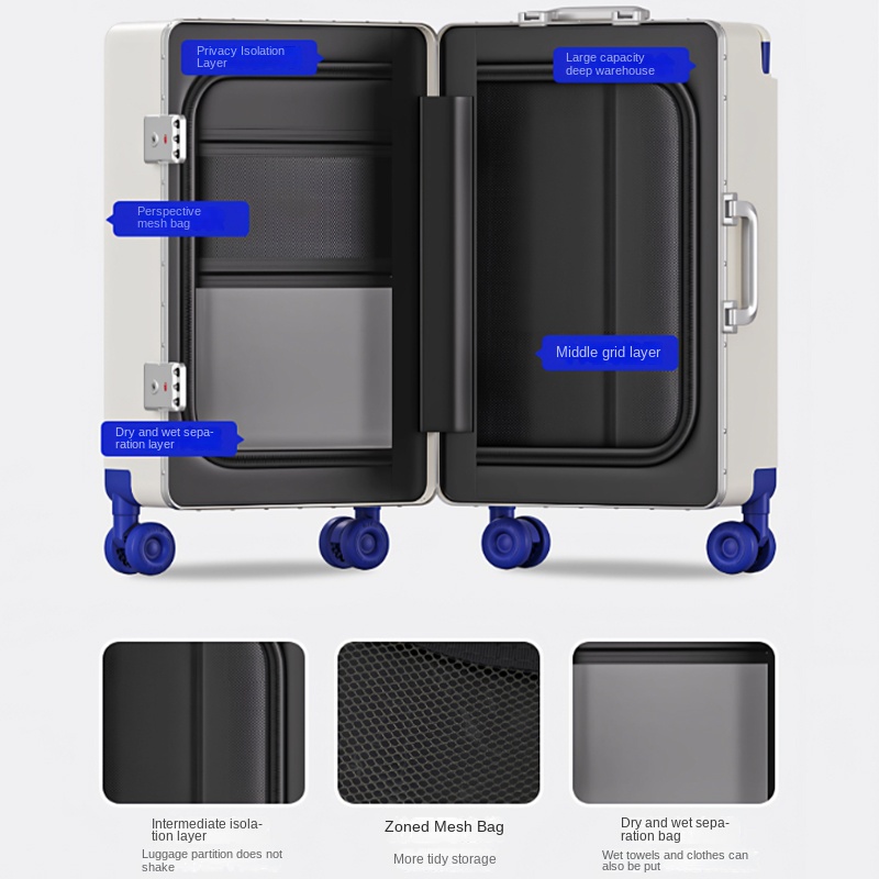 กระเป๋าเดินทางเปิดด้านหน้า หูห - Aluminum Frame Carry On Luggage บทวิจารณ์และราคา